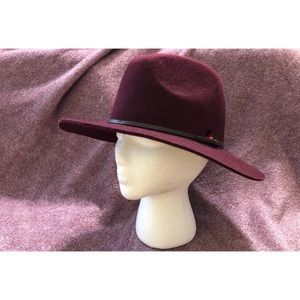 Steve Madden Wool Hat Burgundy One Size